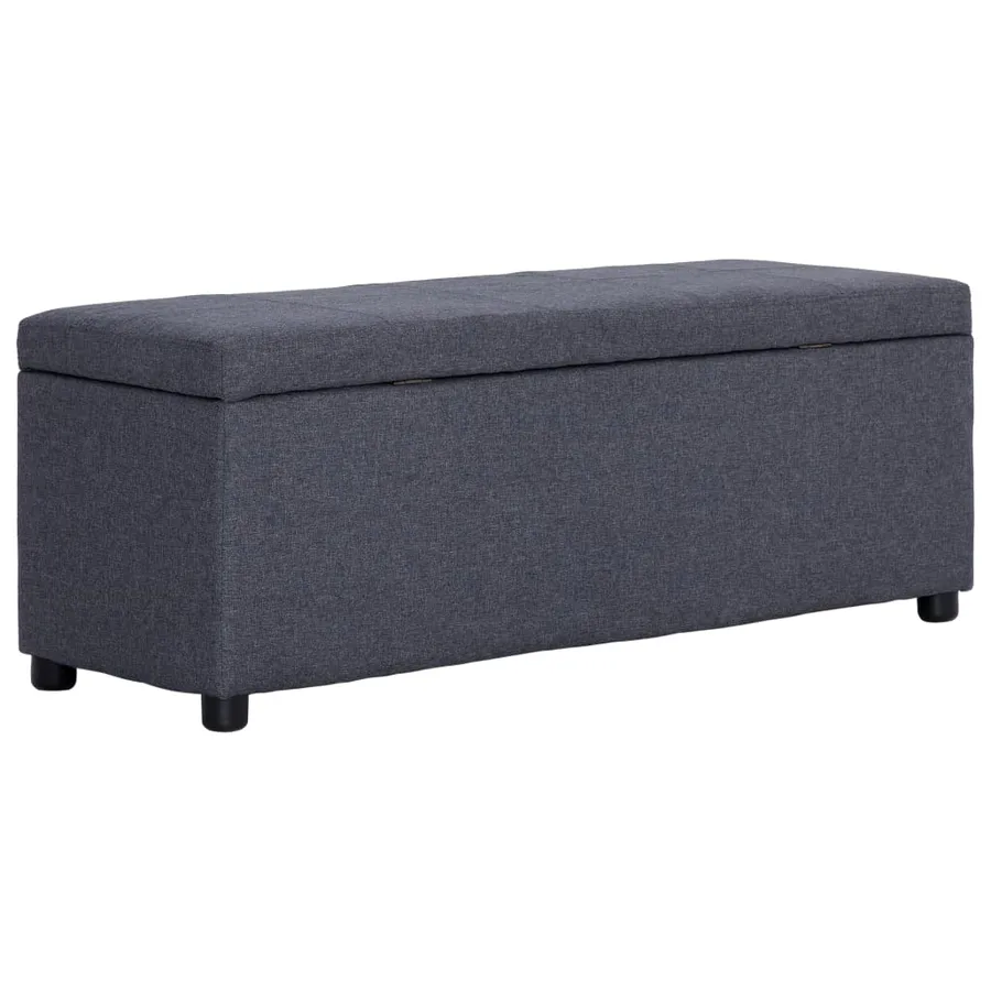 Banc avec compartiment de rangement 116 cm Gris foncé Polyester - 4