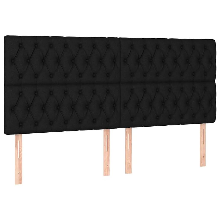 Sommier à lattes de lit avec matelas Noir 200x200 cm Tissu - 6