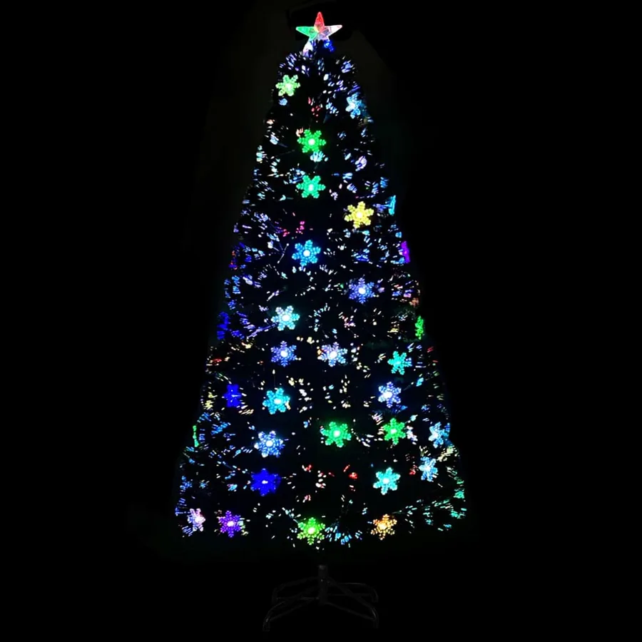 Sapin de Noël et flocons de neige LED Noir 120 cm Fibre optique - 3