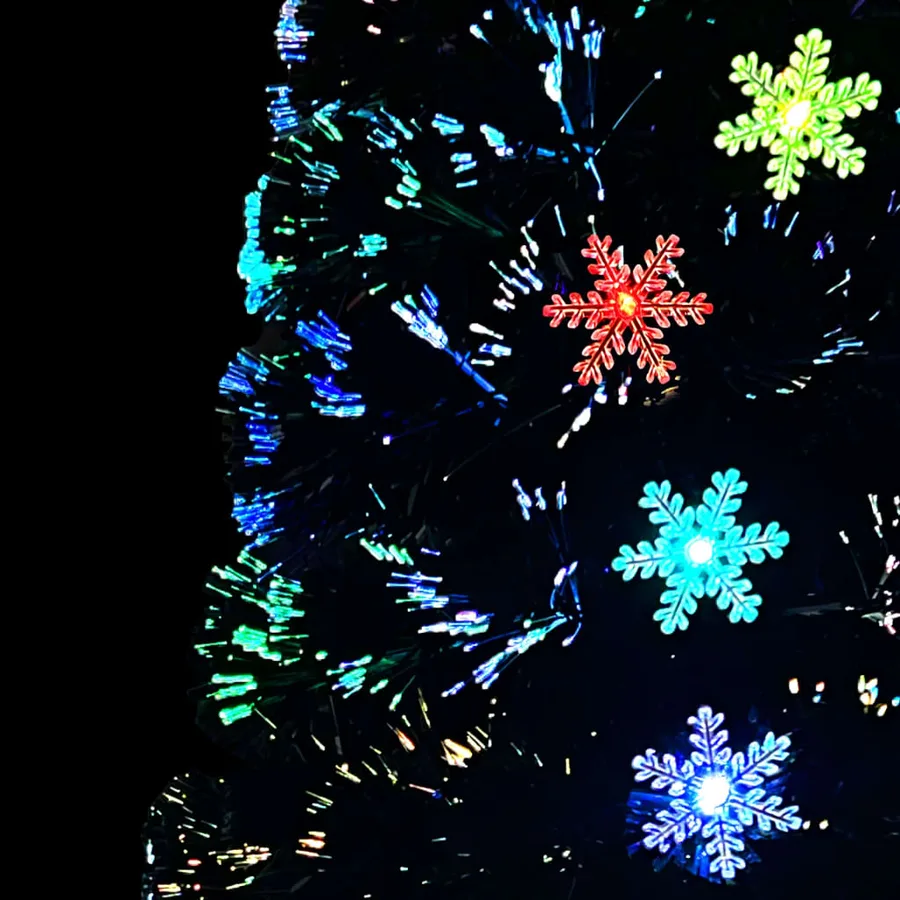 Sapin de Noël et flocons de neige LED Noir 120 cm Fibre optique - 6