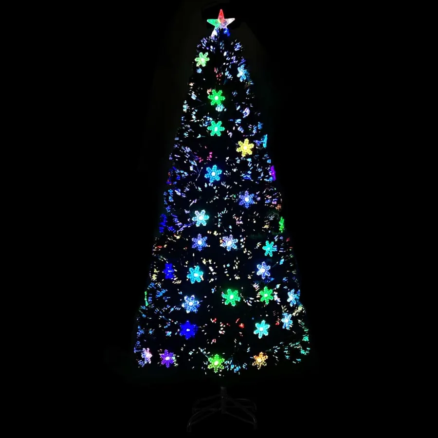 Sapin de Noël et flocons de neige LED Noir 180 cm Fibre optique - 3