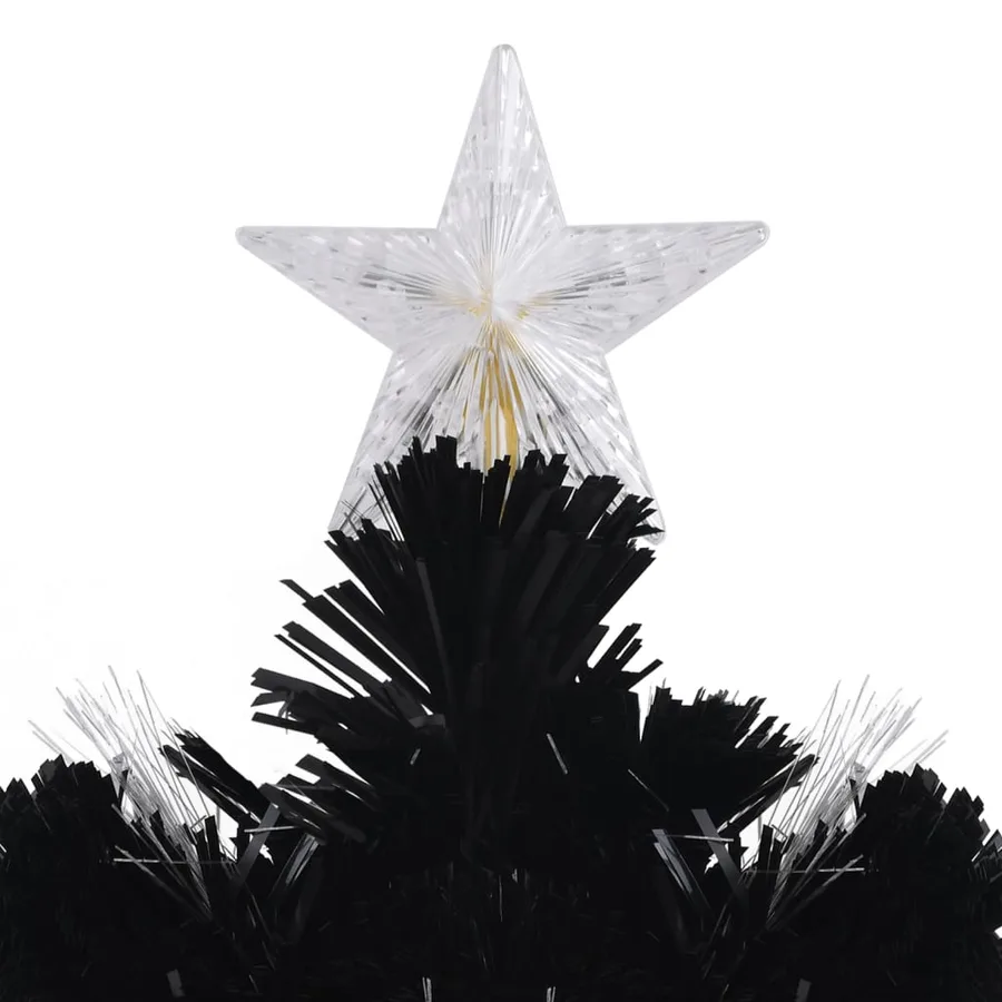 Sapin de Noël et flocons de neige LED Noir 180 cm Fibre optique - 7