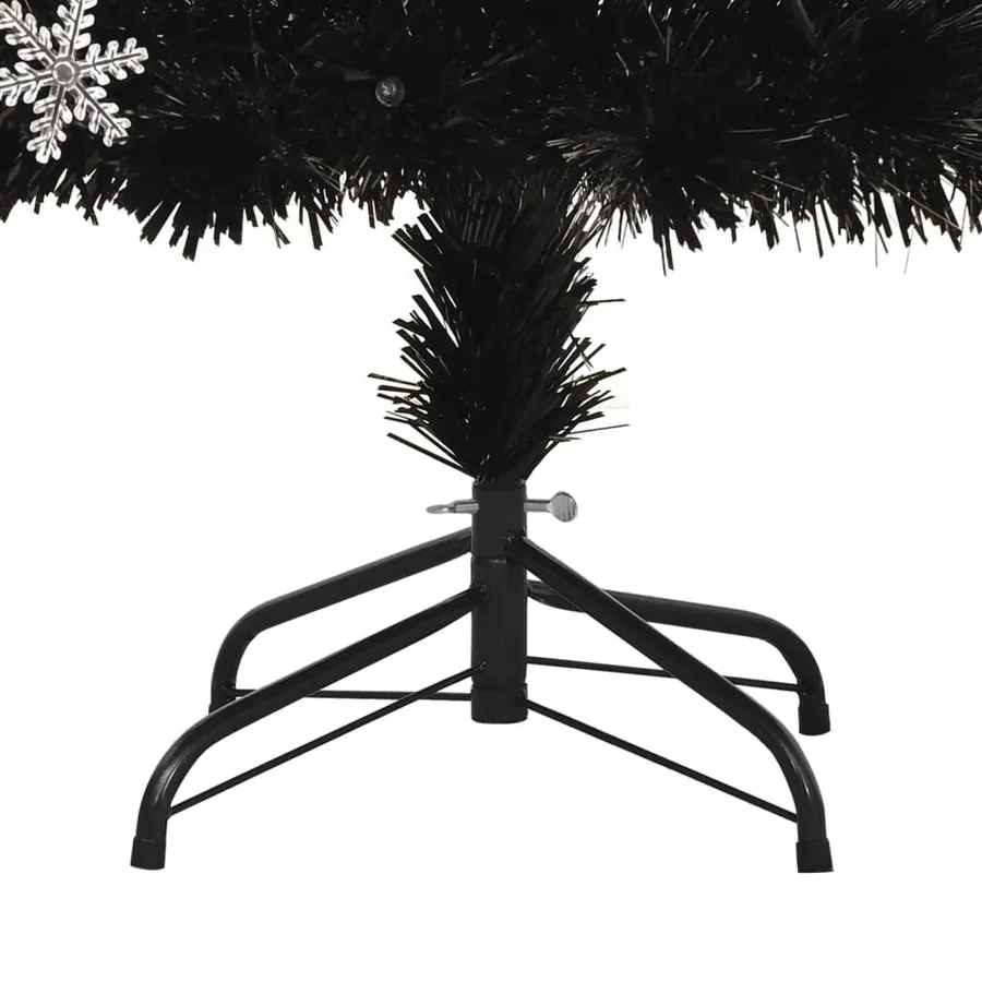 Sapin de Noël et flocons de neige LED Noir 180 cm Fibre optique - 8