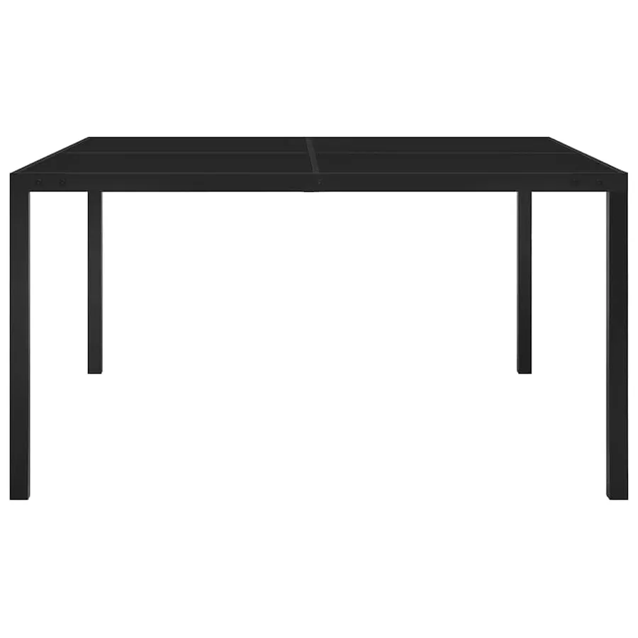 Table de jardin 130x130x72 cm Noir Acier et verre - 2