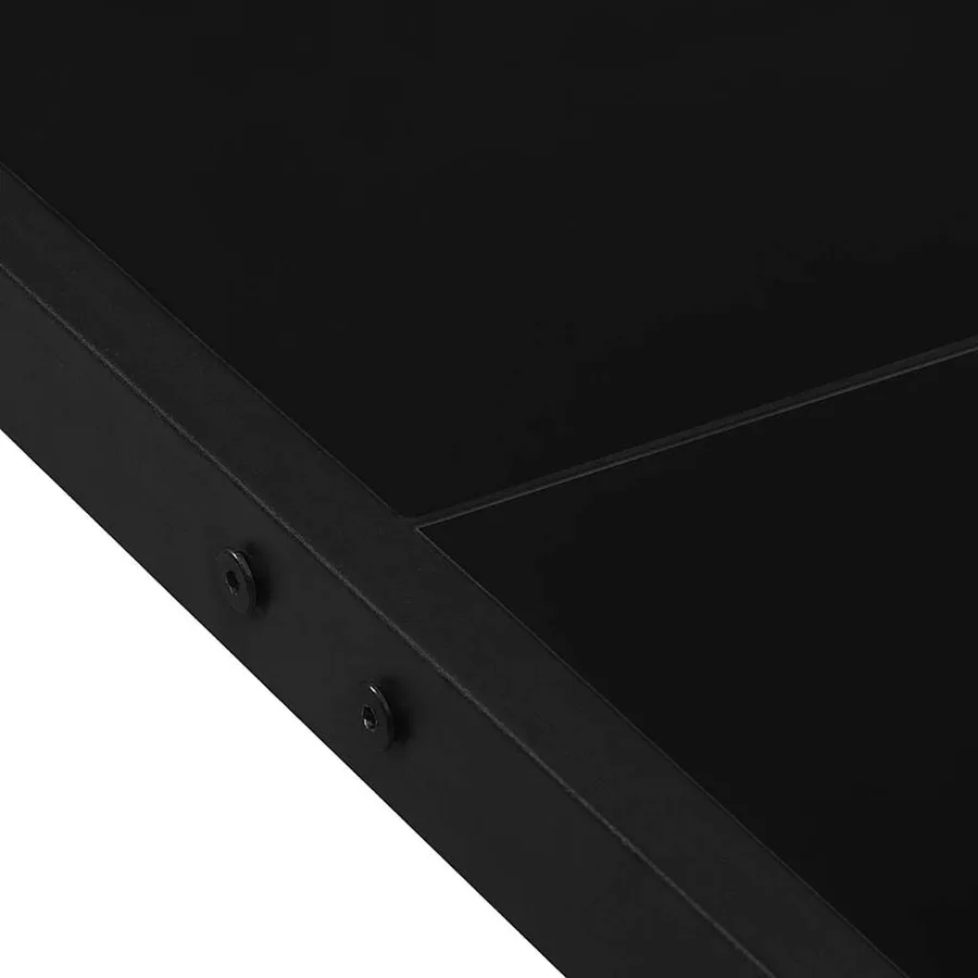 Table de jardin 130x130x72 cm Noir Acier et verre - 4