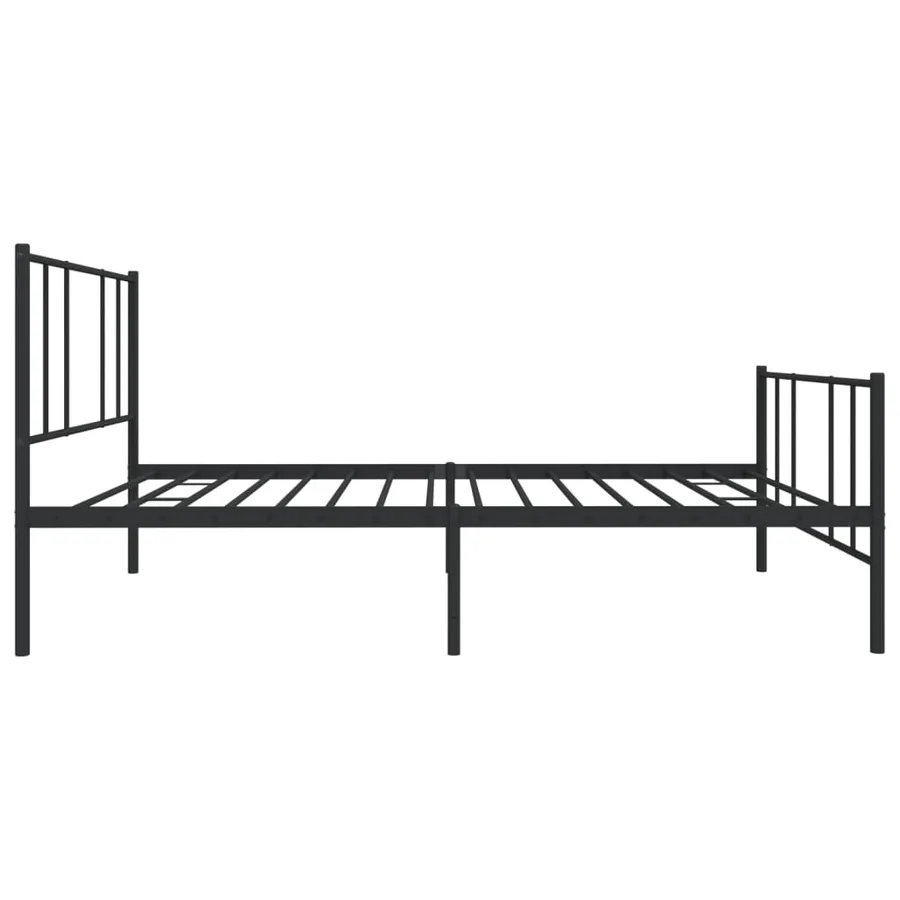 Cadre de lit métal sans matelas avec pied de lit noir 107x203cm - 7