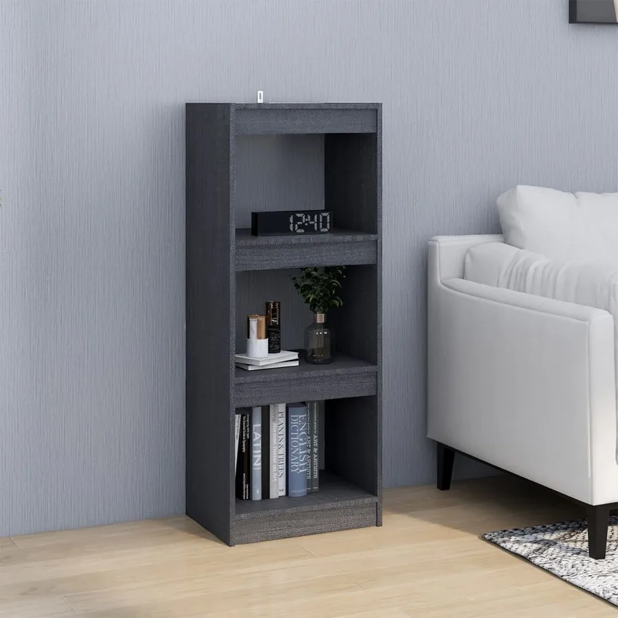 Bibliothèque/Séparateur de pièce Gris 40x30x103,5 cm Pin massif - 3