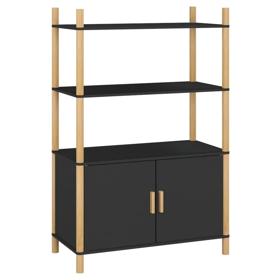 Buffet haut Noir 80x40x121 cm Bois d'ingénierie - 2