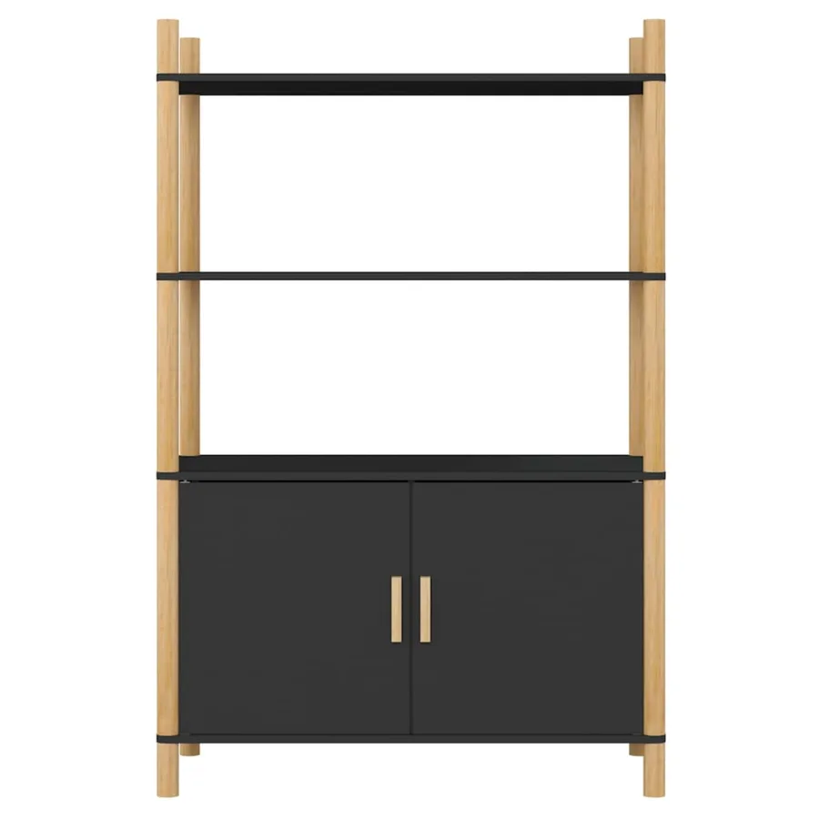 Buffet haut Noir 80x40x121 cm Bois d'ingénierie - 3