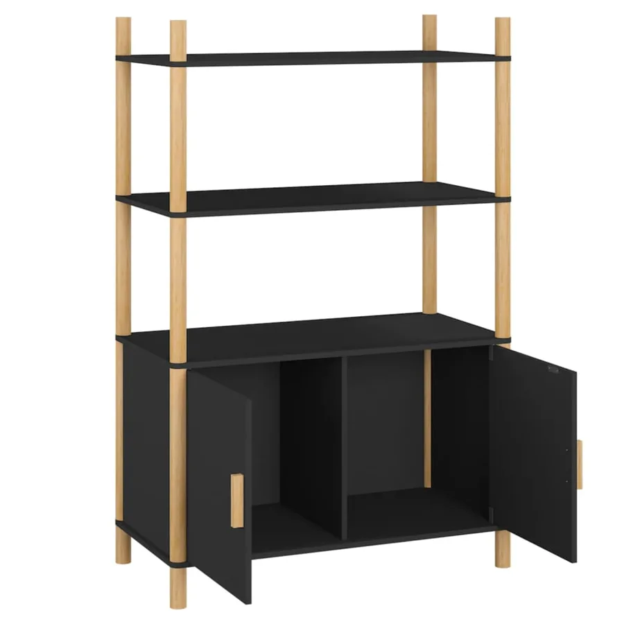 Buffet haut Noir 80x40x121 cm Bois d'ingénierie - 5