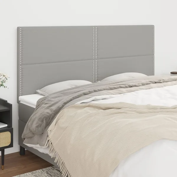Tête de lit Gris clair 200x5x118/128 cm Tissu