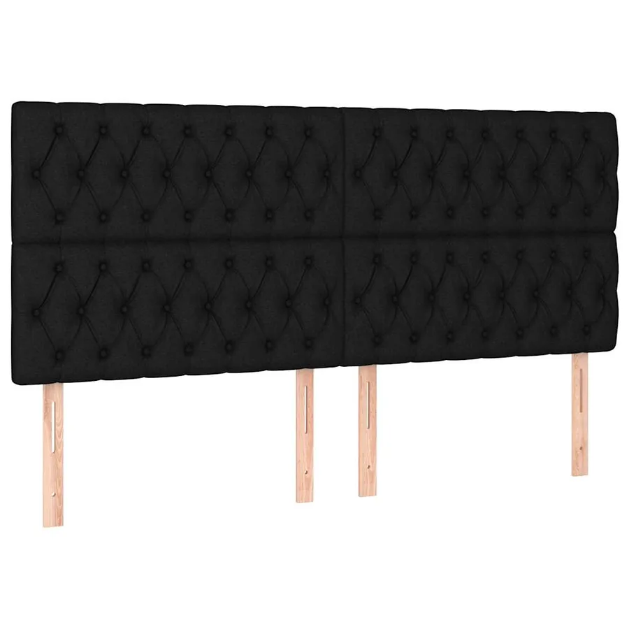 Sommier à lattes de lit avec matelas Noir 200x200 cm Tissu - 5