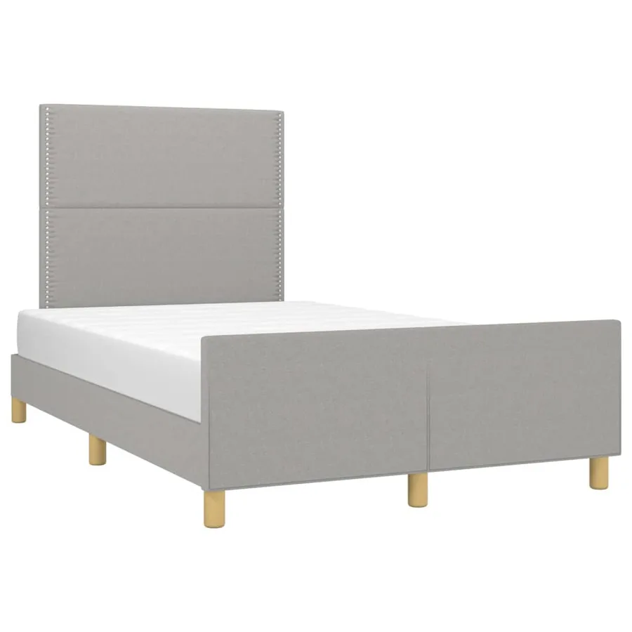 Cadre de lit sans matelas gris clair 120x200 cm tissu - 3
