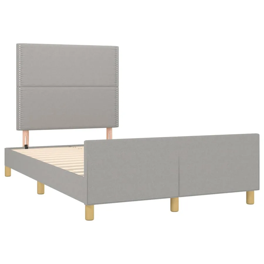 Cadre de lit sans matelas gris clair 120x200 cm tissu - 4