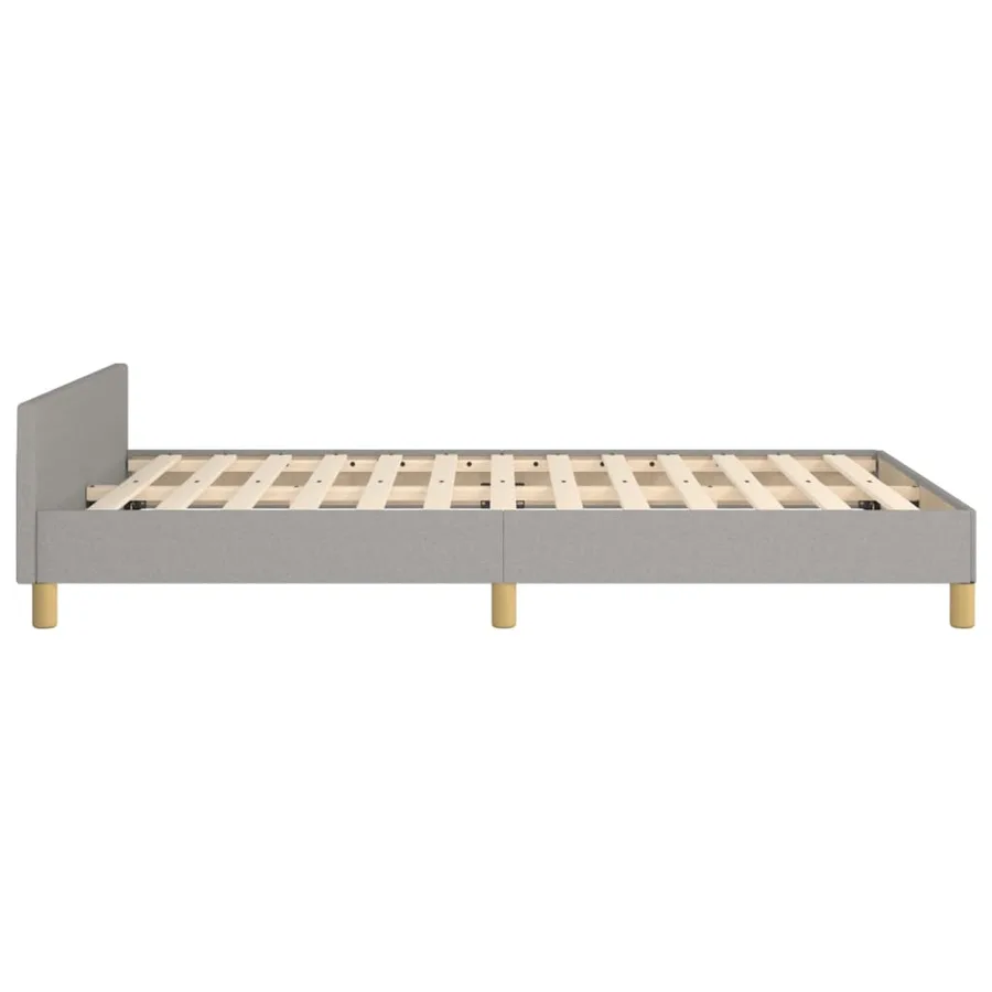 Cadre de lit sans matelas gris clair 120x200 cm tissu - 7