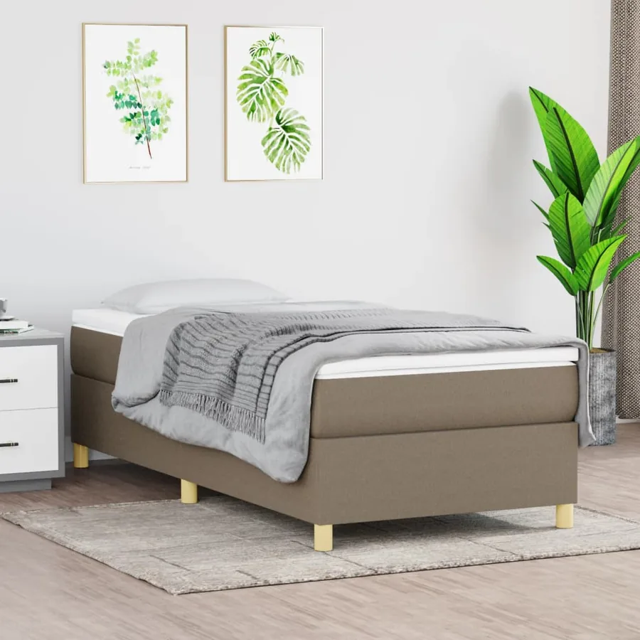 Cadre de lit à lattes taupe 90x200 cm tissu
