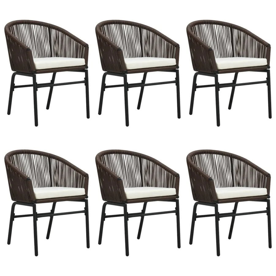 Ensemble à manger de jardin 7 pcs Marron - 3