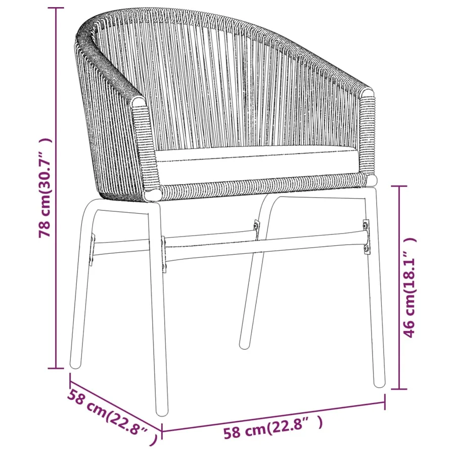 Ensemble à manger de jardin 7 pcs Marron - 8