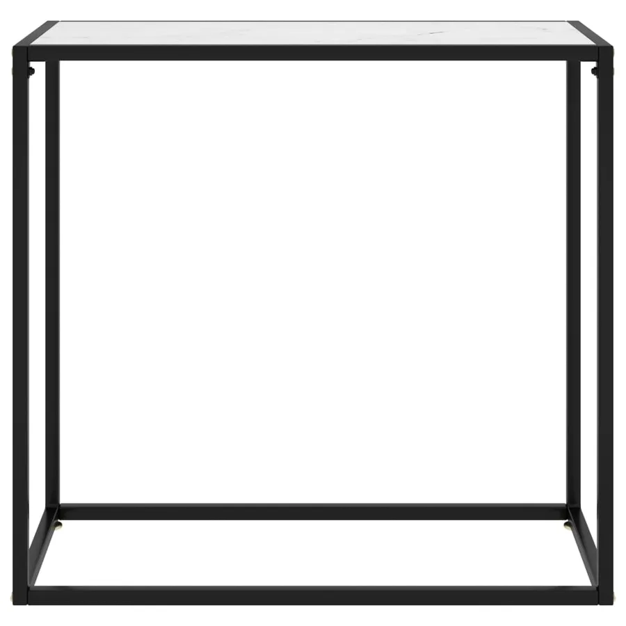 Table console Blanc 80x35x75 cm Verre trempé - 2