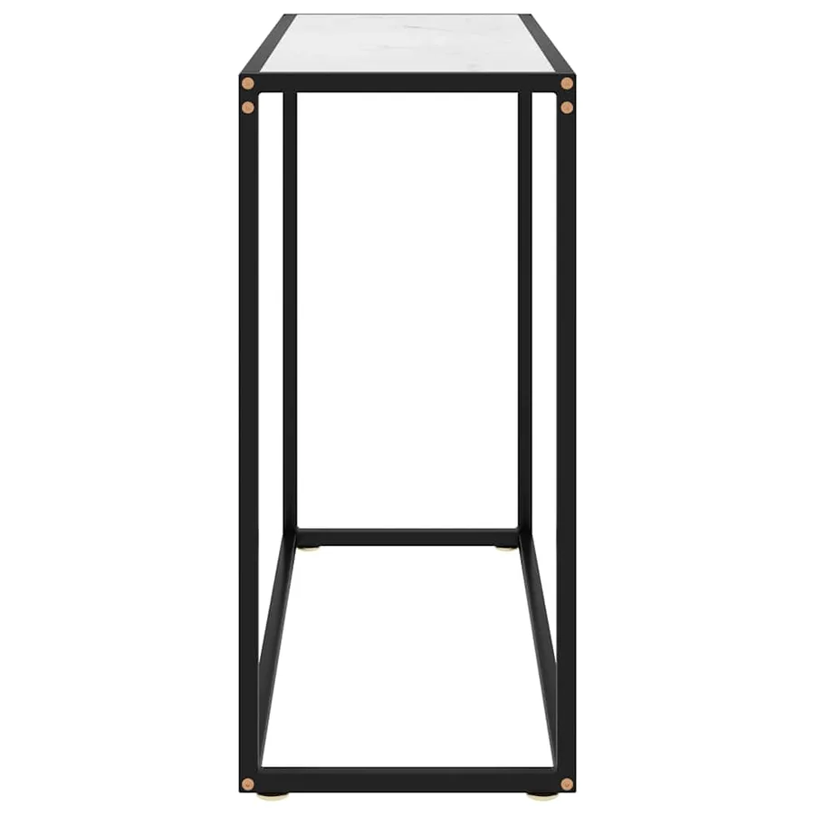 Table console Blanc 80x35x75 cm Verre trempé - 3