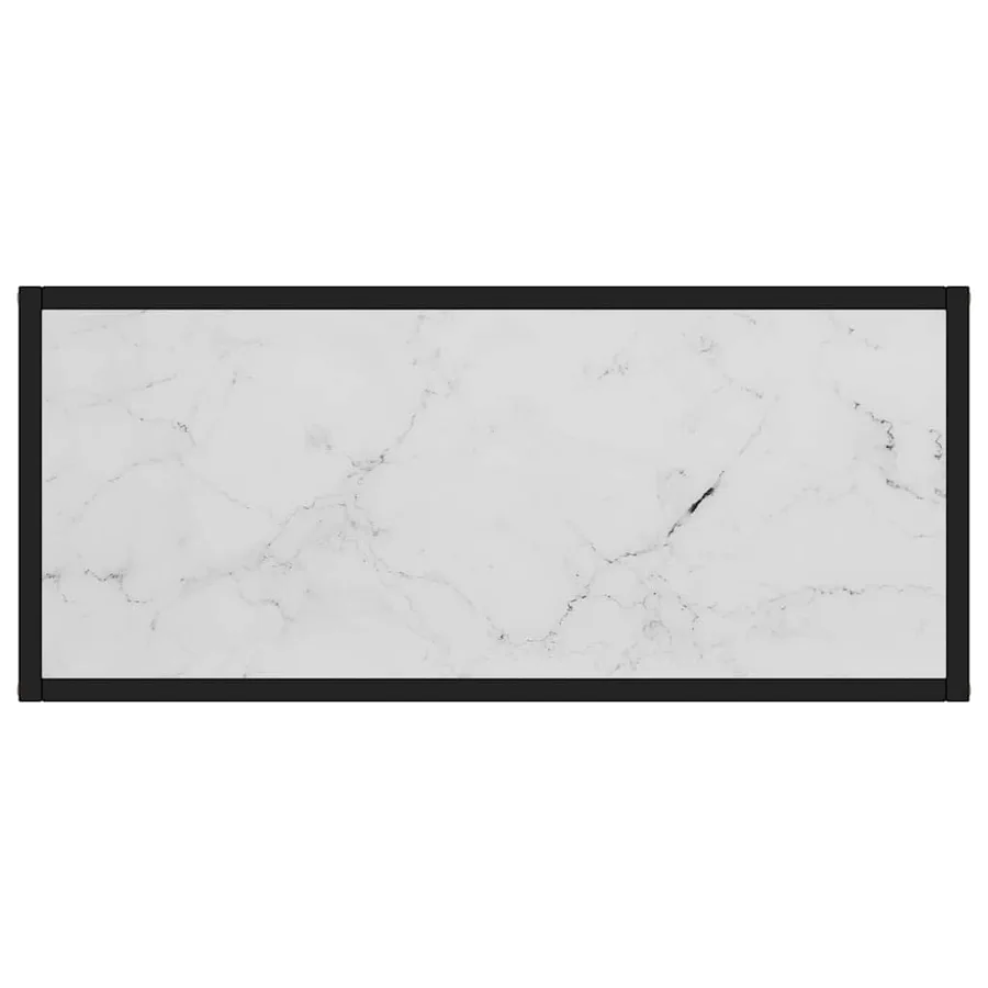 Table console Blanc 80x35x75 cm Verre trempé - 4