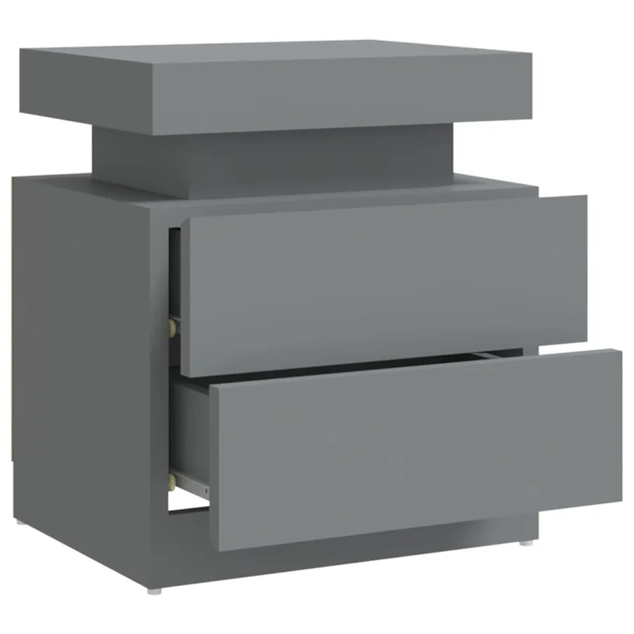 Table de chevet Gris 45x35x52 cm Bois d'ingénierie - 6