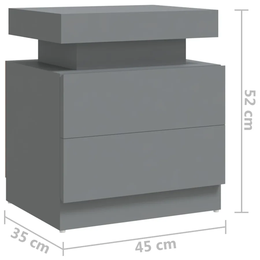 Table de chevet Gris 45x35x52 cm Bois d'ingénierie - 7