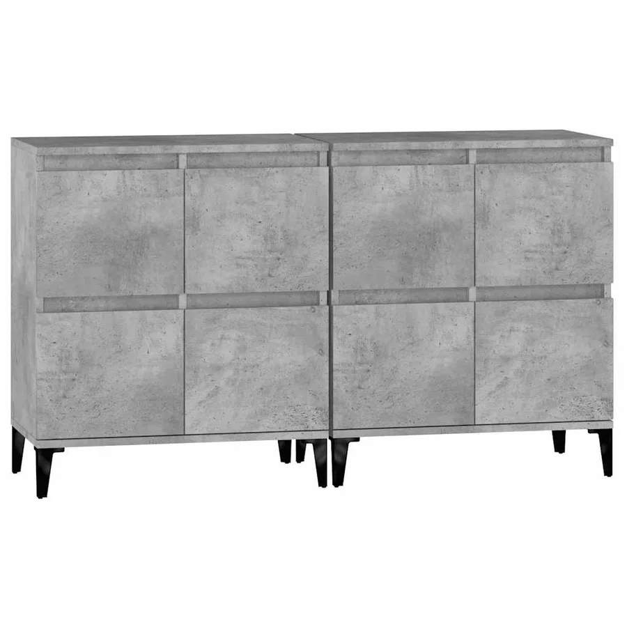 Buffets 2 pcs gris béton 60x35x70 cm bois d'ingénierie - 6