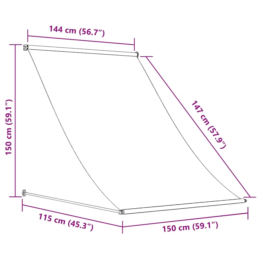 Auvent rétractable 150x150 cm Crème - 8