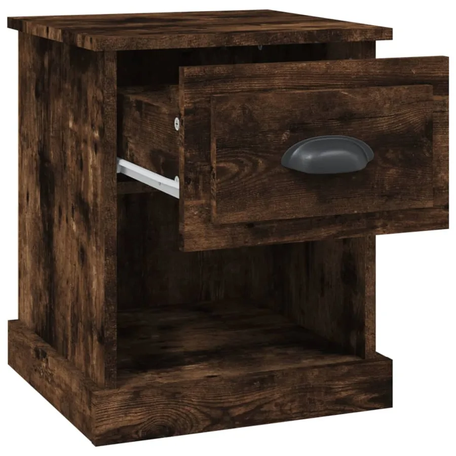 Tables de chevet 2 pcs chêne fumé 39x39x47,5 cm bois ingénierie - 7