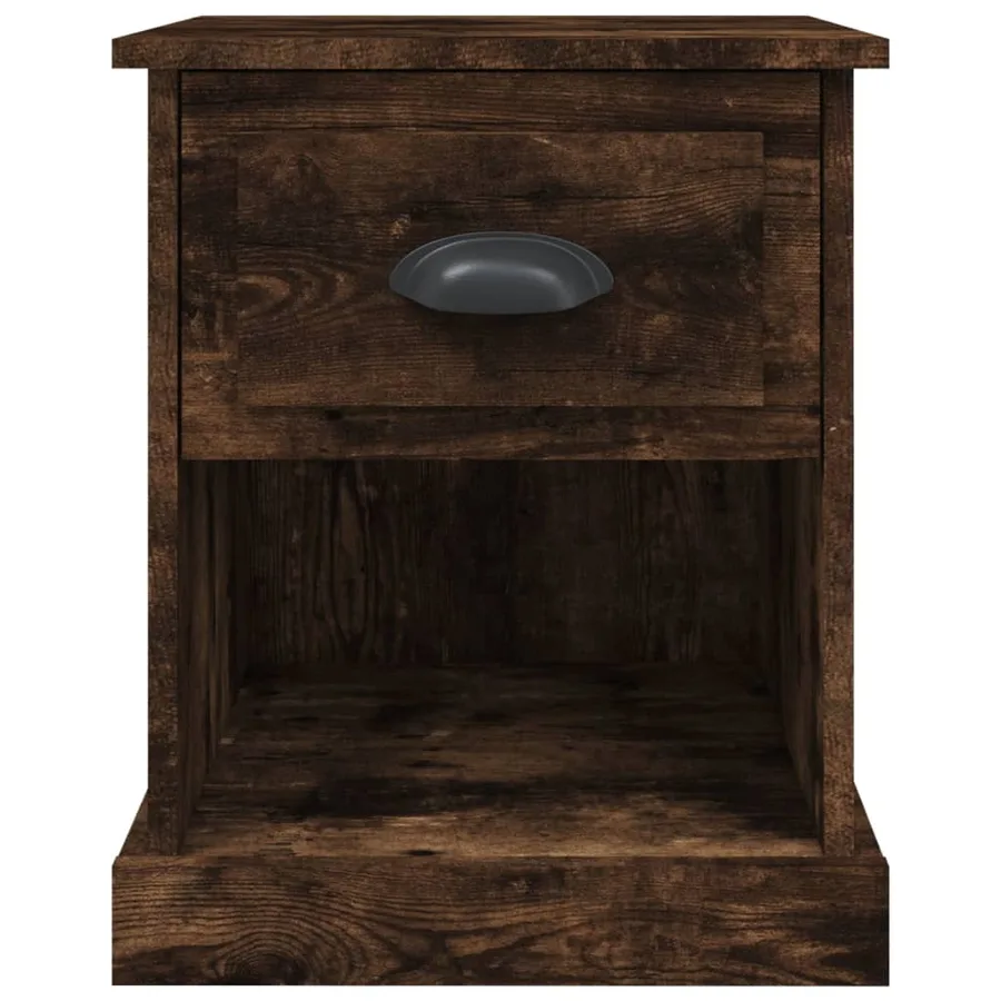 Tables de chevet 2 pcs chêne fumé 39x39x47,5 cm bois ingénierie - 8