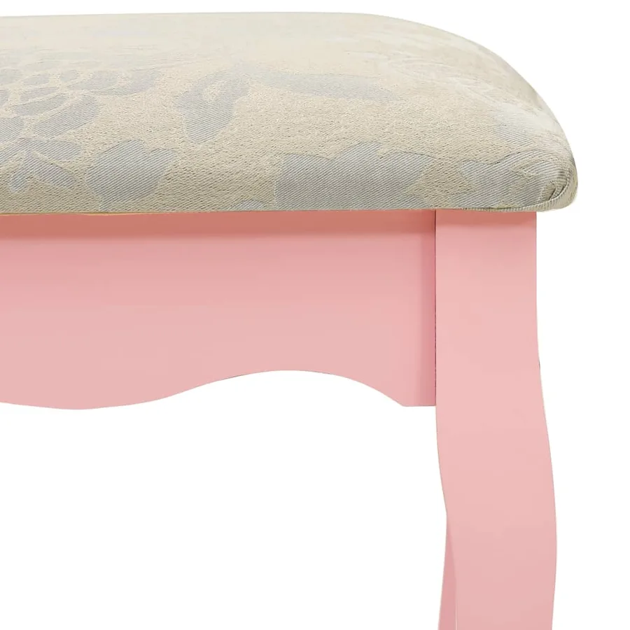 Ensemble de coiffeuse et tabouret Rose 100x40x146 cm Paulownia - 11