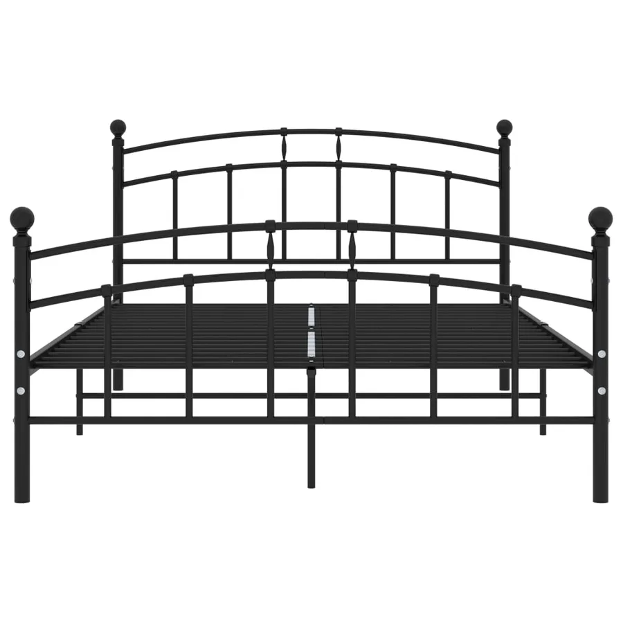 Cadre de lit sans matelas noir métal 200x200 cm - 3