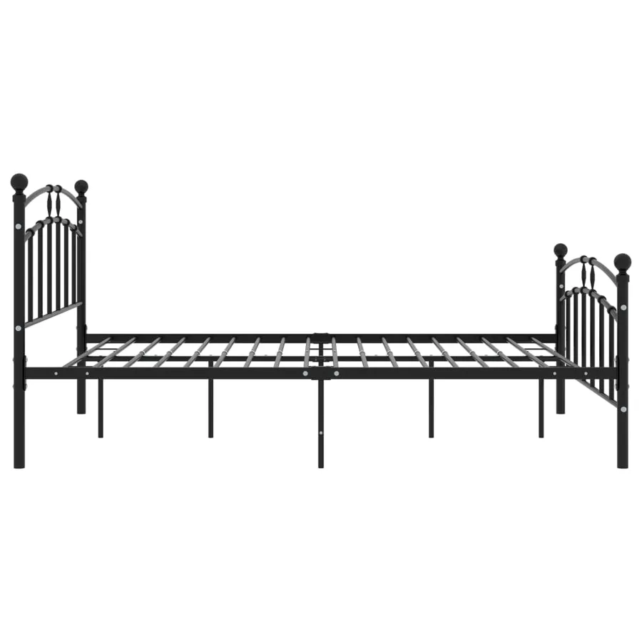 Cadre de lit sans matelas noir métal 200x200 cm - 4