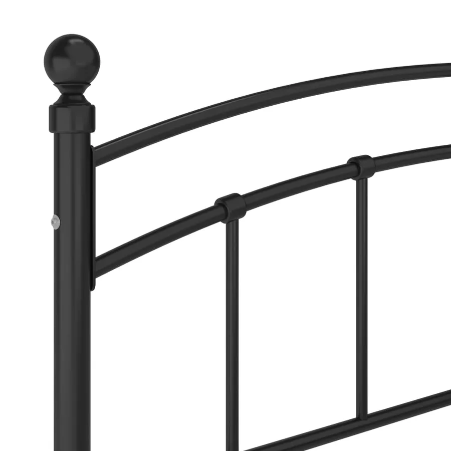 Cadre de lit sans matelas noir métal 200x200 cm - 6