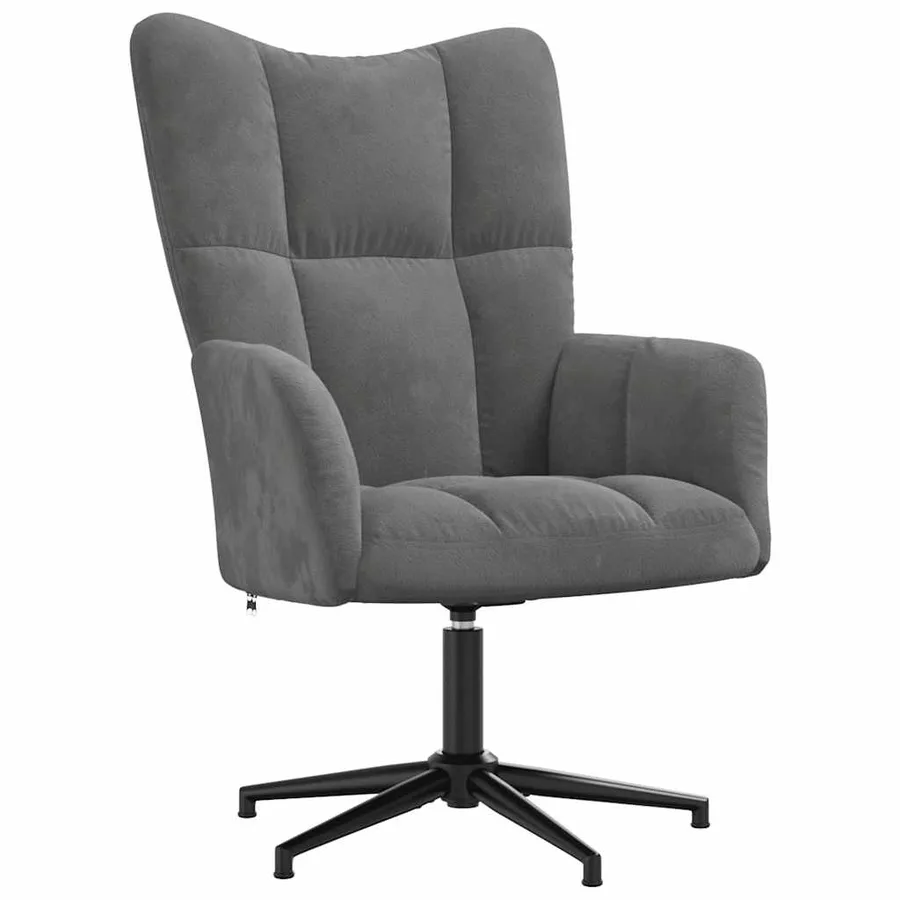 Chaise de relaxation Gris foncé Velours - 2