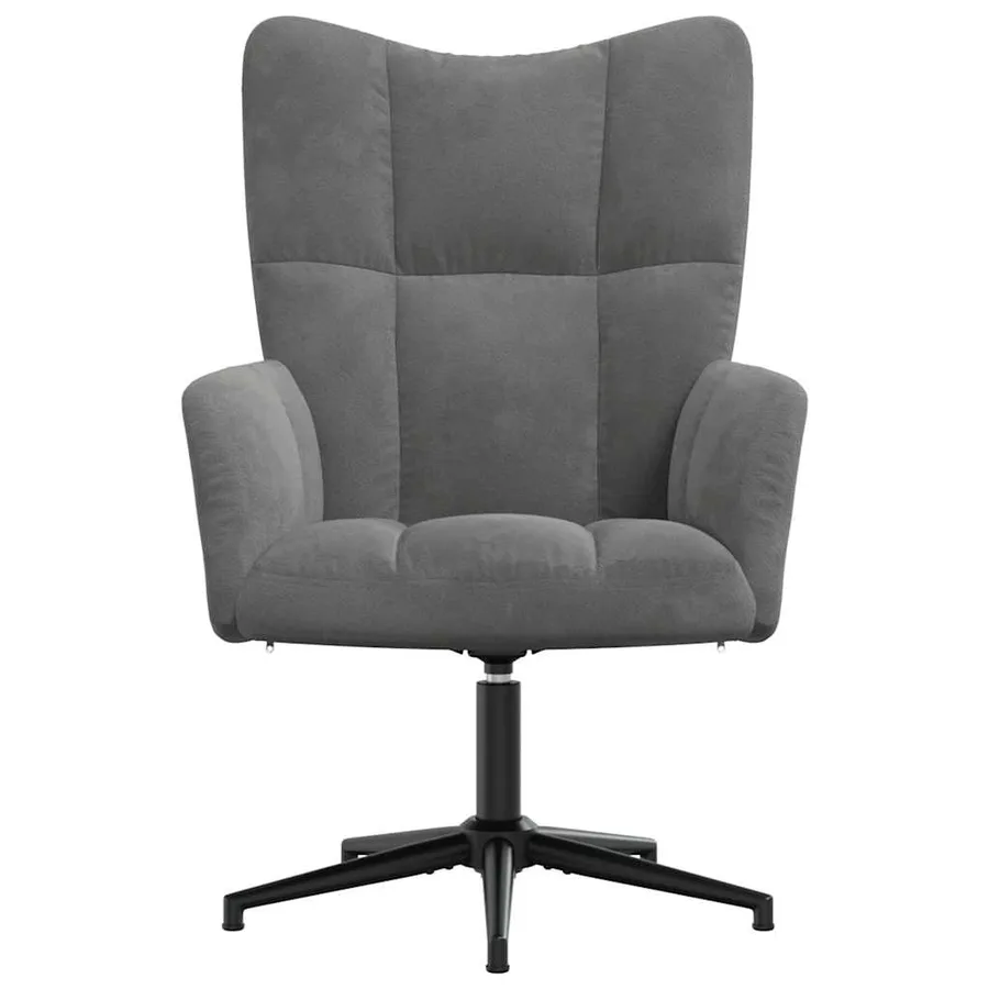 Chaise de relaxation Gris foncé Velours - 3