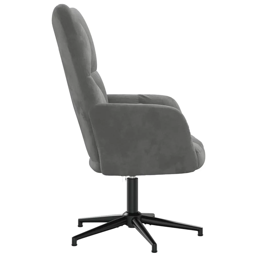 Chaise de relaxation Gris foncé Velours - 4