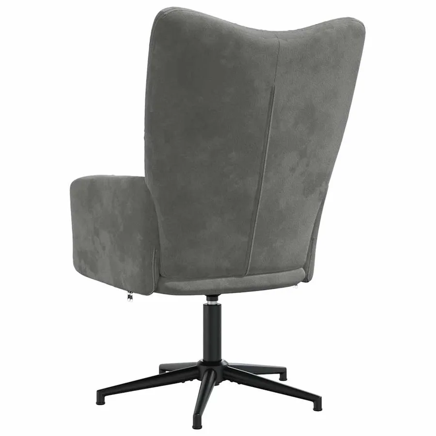 Chaise de relaxation Gris foncé Velours - 5