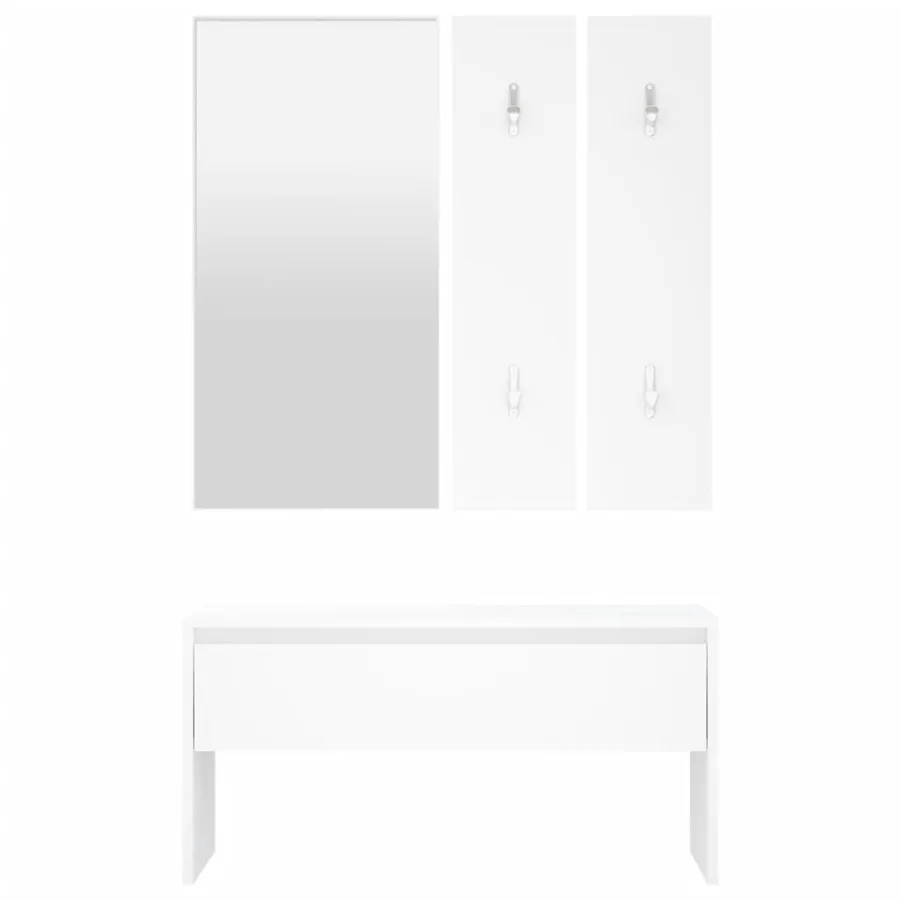 Ensemble de meubles de couloir Blanc Bois d'ingénierie - 6
