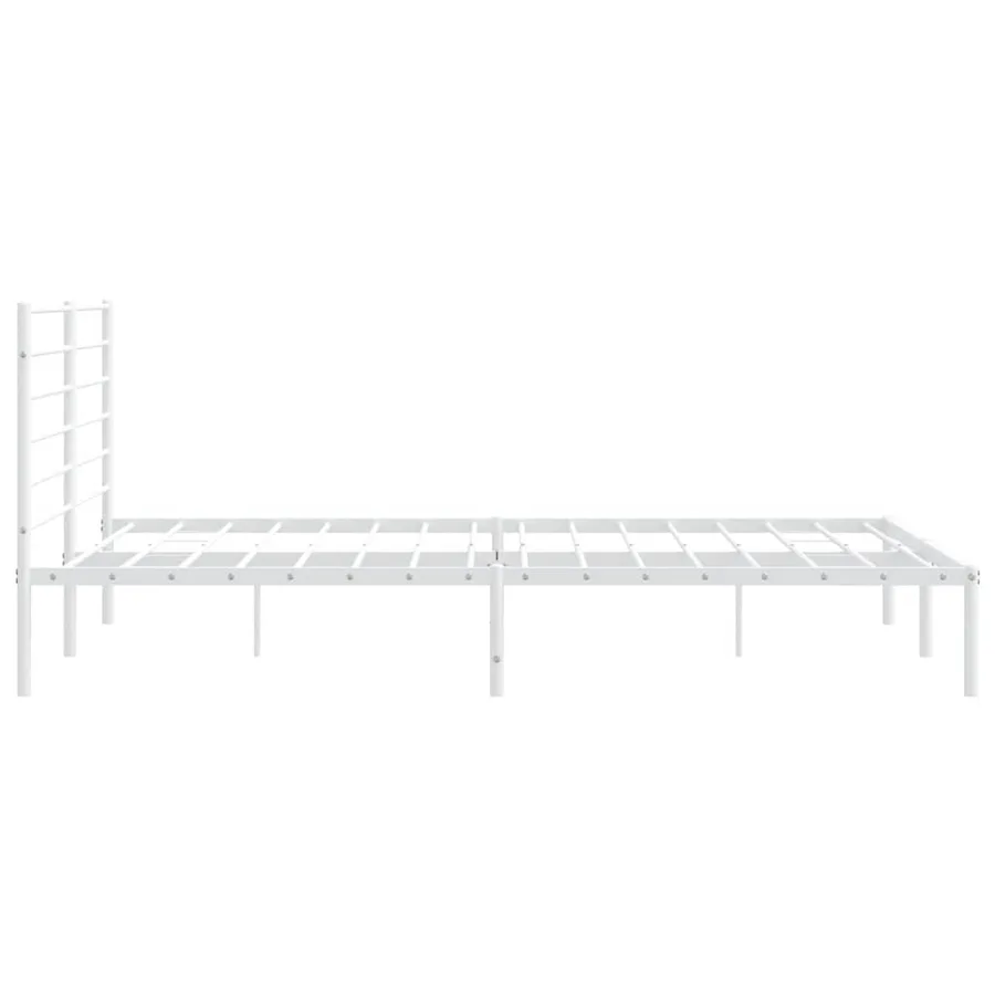 Cadre de lit métal sans matelas et tête de lit blanc 183x213 cm - 7