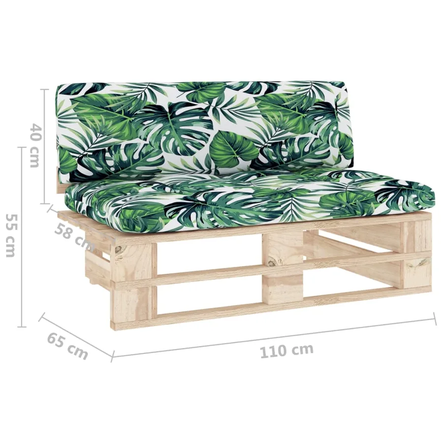 Canapé central palette de jardin bois de pin imprégné - 6