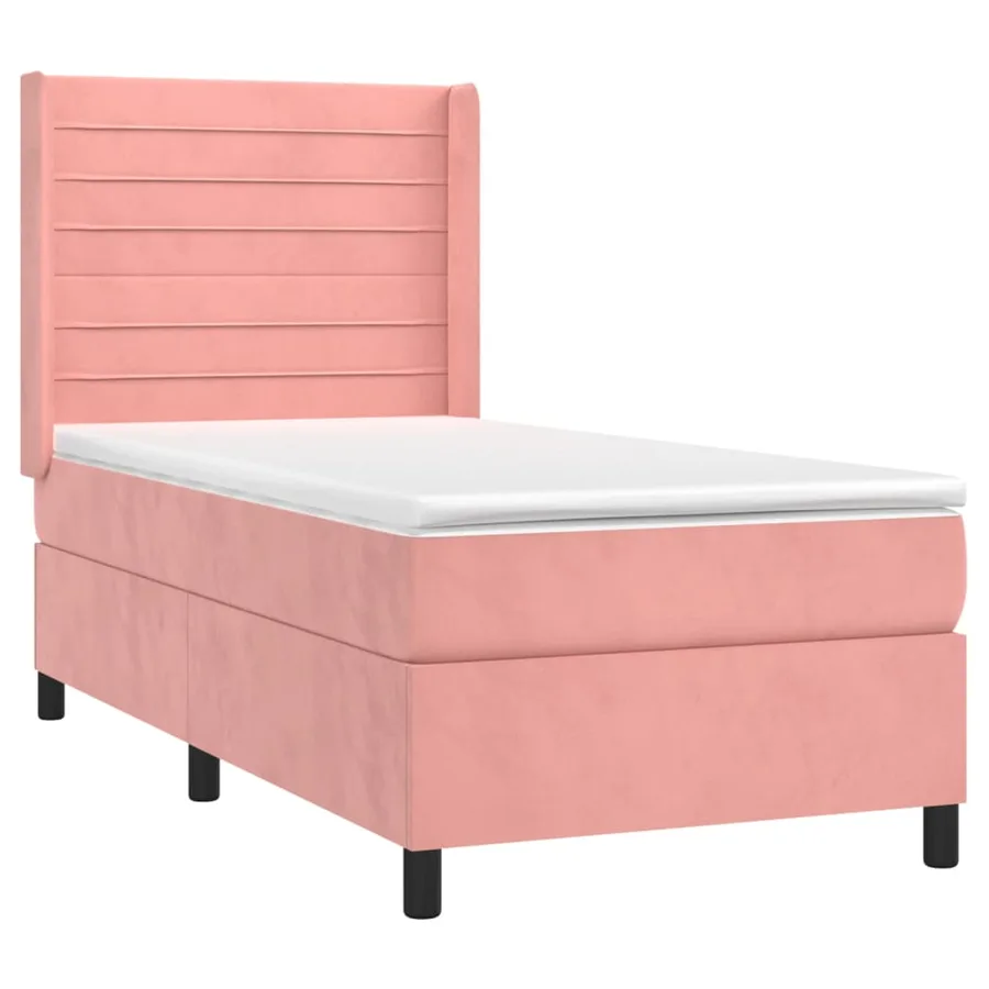 Sommier à lattes de lit avec matelas Rose 100x200 cm Velours - 3