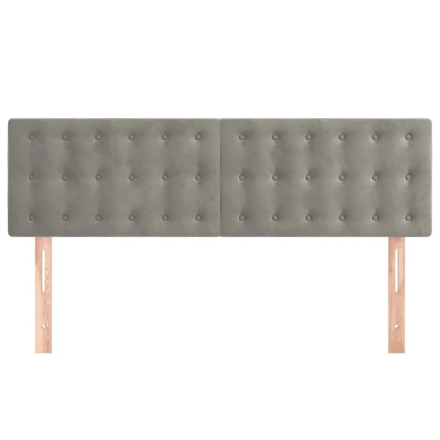 Têtes de lit Gris clair 144x5x78/88 cm Velours - 3