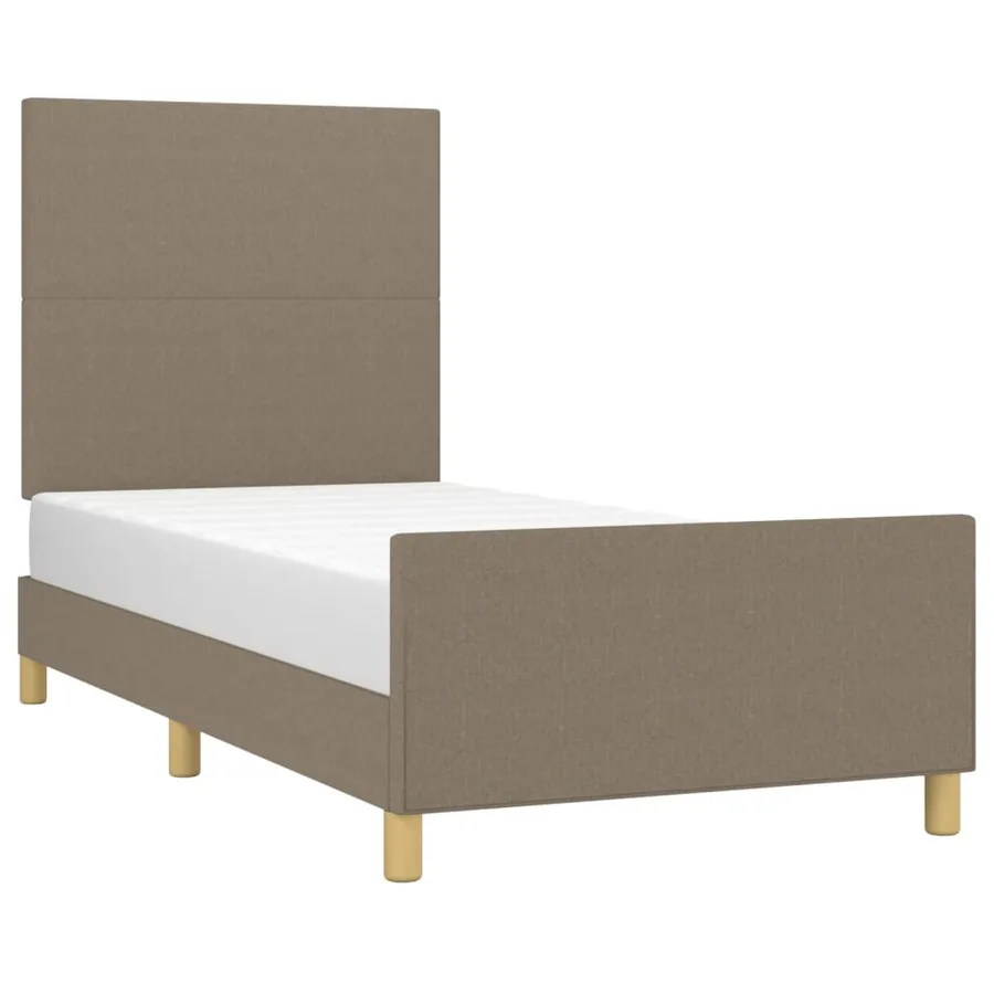 Cadre de lit sans matelas taupe 90x190 cm tissu - 3