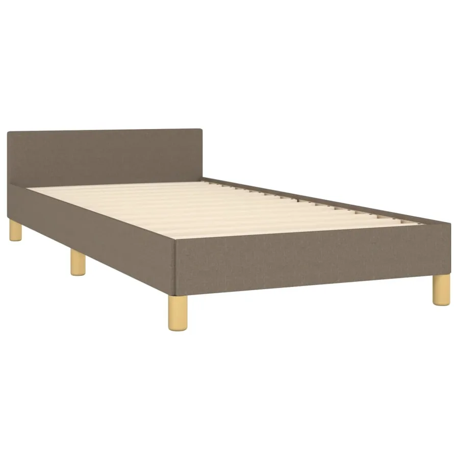 Cadre de lit sans matelas taupe 90x190 cm tissu - 5