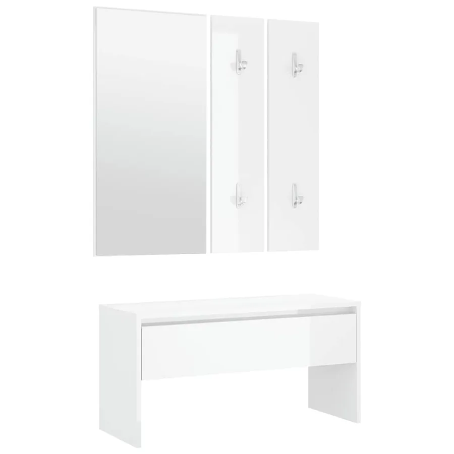 Ensemble de meubles de couloir Blanc Bois d'ingénierie - 6
