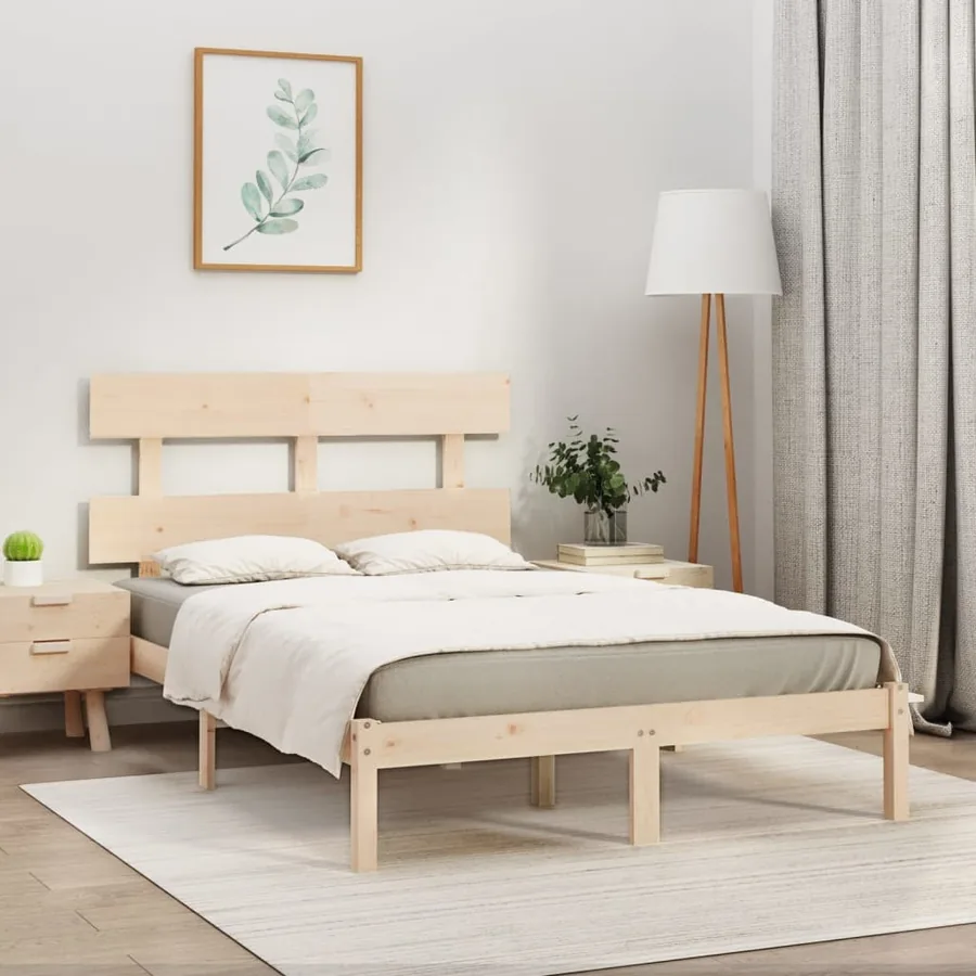 Cadre de lit sans matelas 200x200 cm bois massif