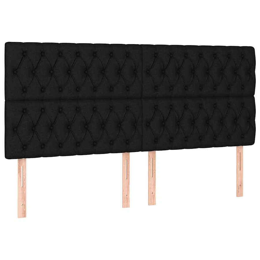 Sommier à lattes de lit avec matelas Noir 200x200 cm Tissu - 6