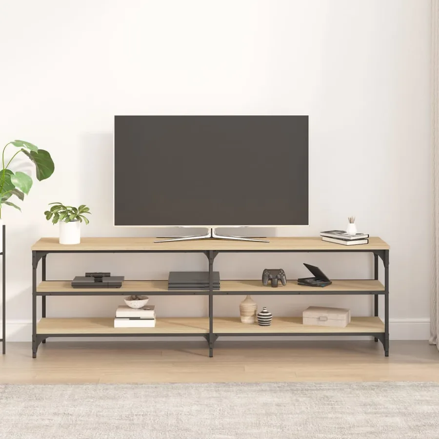 Meuble TV chêne sonoma 160x30x50 cm bois d'ingénierie - 3